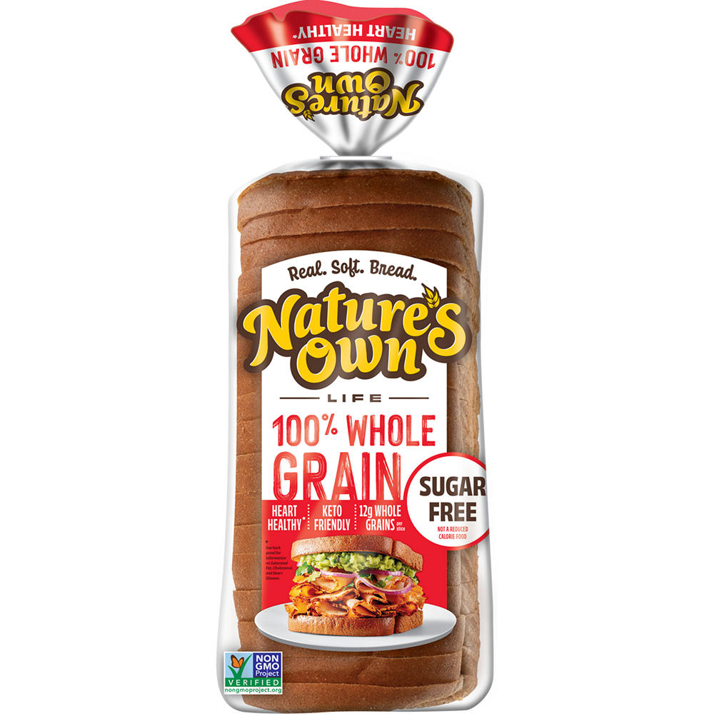 Nature's Own Life 100% Whole Grain Sugar Free Sliced Bread, 16 oz