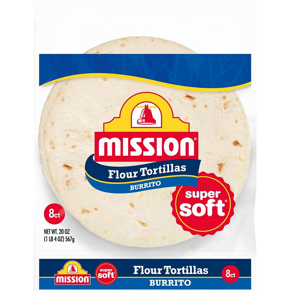 Mission Super Soft Flour Tortillas, Burrito Size, 8 ct