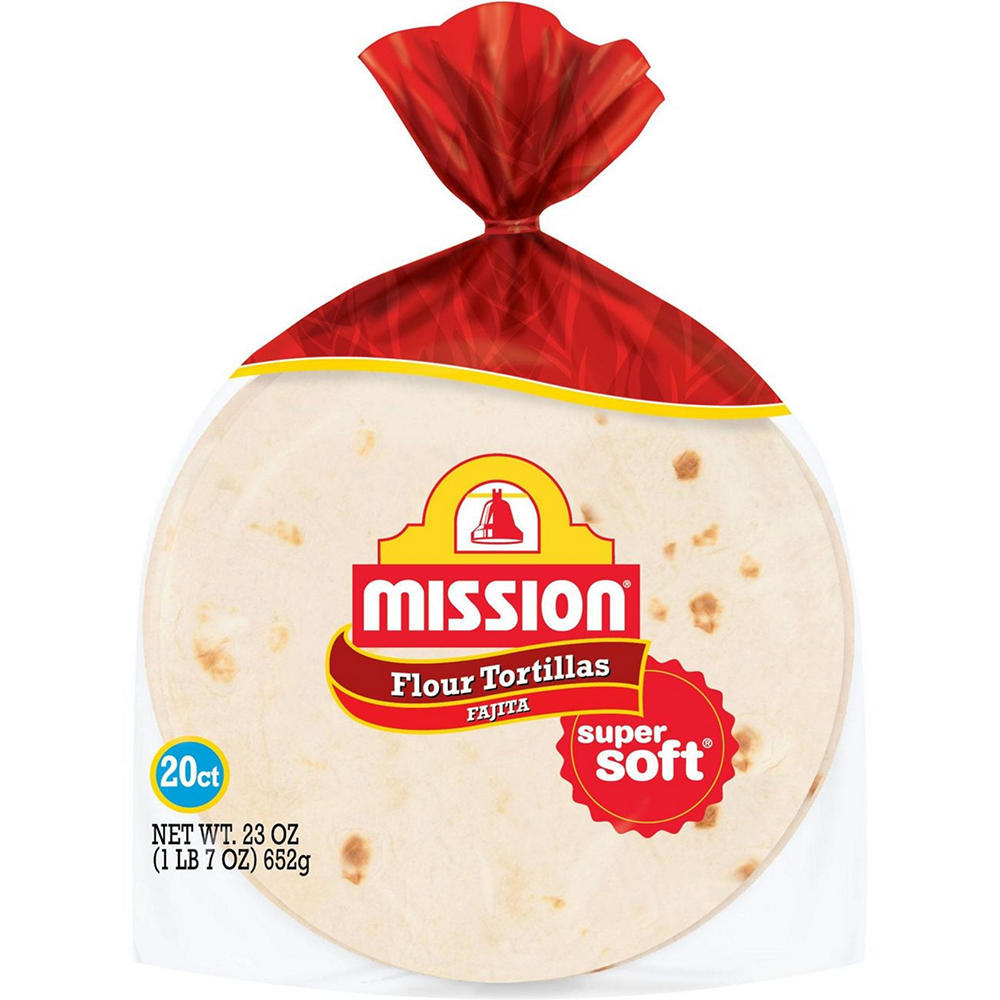 Mission Super Soft Flour Tortillas, Fajita Size, 20 ct