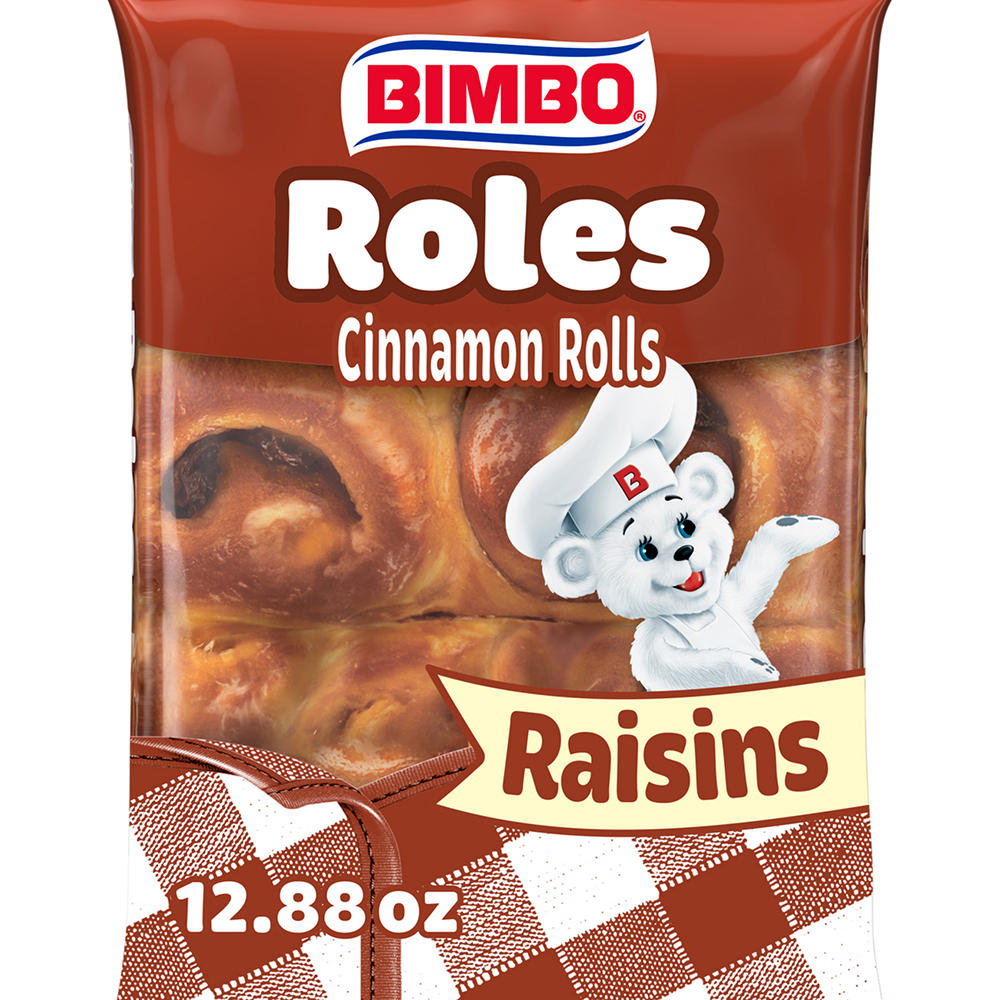 Bimbo Roles de Canela con Pasas Cinnamon Rolls with Raisins, 6 ct