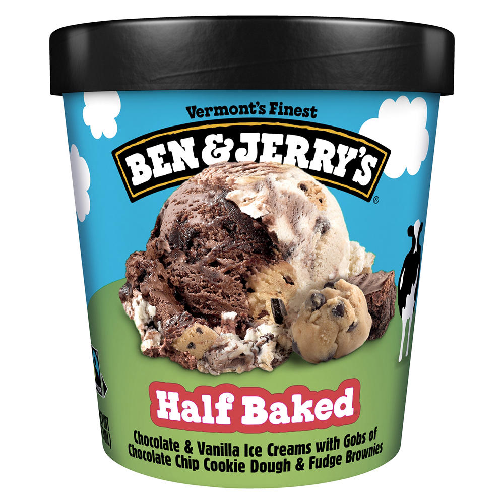 Ben & Jerry's Half Baked Chocolate & Vanilla Ice Cream, 1 pt