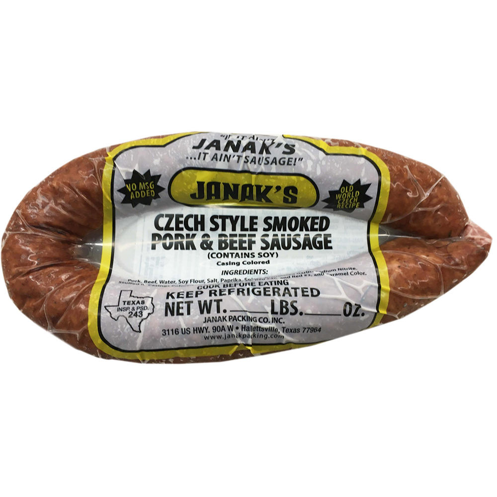 Janak's Smoked Pork and Beef Sausage, Avg. 0.9553 lb