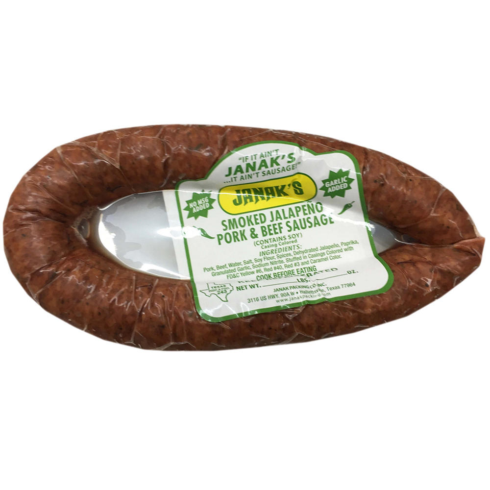 Janak's Jalapeno Pork & Beef Sausage, Avg. 0.9426 lb