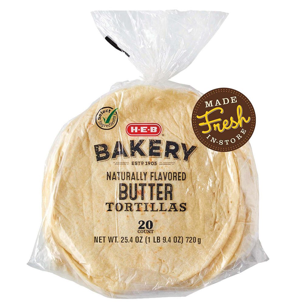 H-E-B Bakery Butter Flour Tortillas, 20 ct