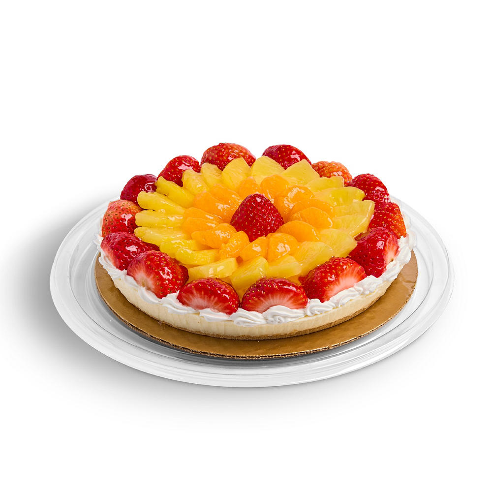 H-E-B Bakery Fresh Fruit Cheesecake - Strawberries, Pineapple, Oranges, 8"