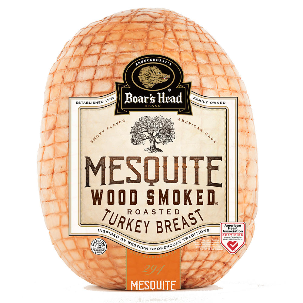 Boar's Head Mesquite Wood Smoked Roasted Turkey Breast, Custom Sliced, lb