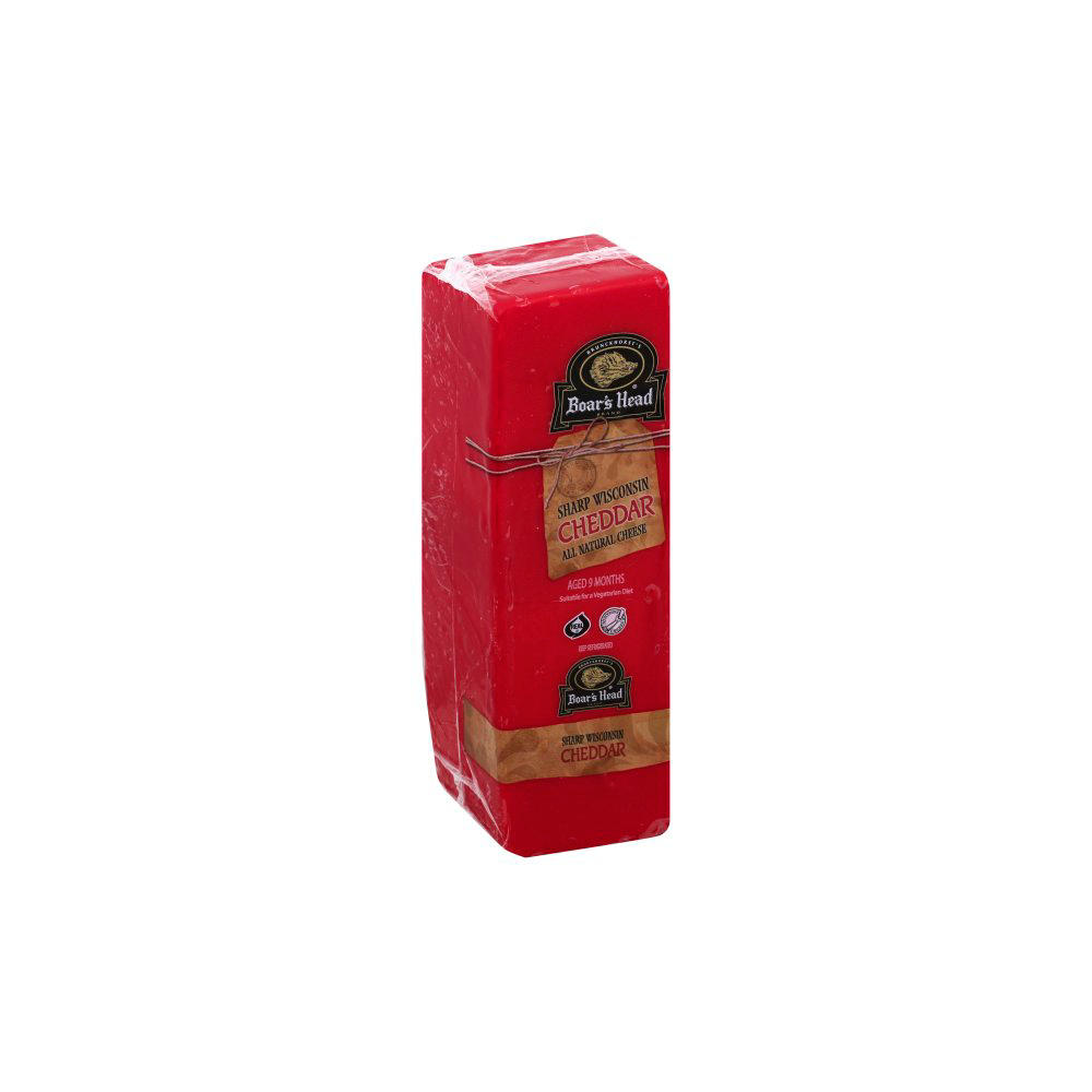 Boar's Head Sharp Wisconsin Cheddar Cheese - Red Wax, Custom Sliced, lb