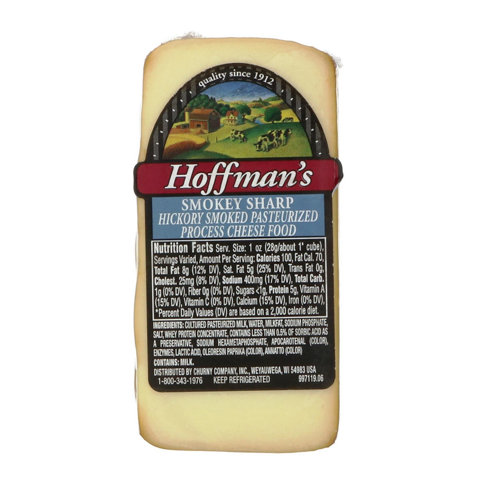 Hoffman's Hickory Smoked Pasteurized Process Swiss And Cheddar Cheese, Sliced, lb