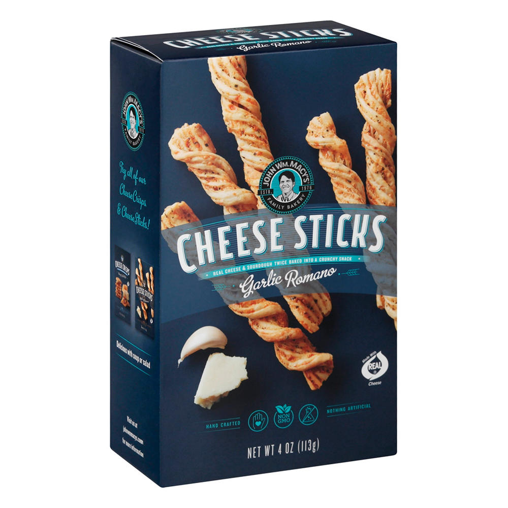 John Wm. Macy's Garlic Romano Cheesesticks, 4 oz
