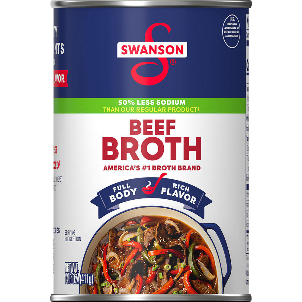 Swanson 50% Less Sodium Beef Broth, 14.5 oz