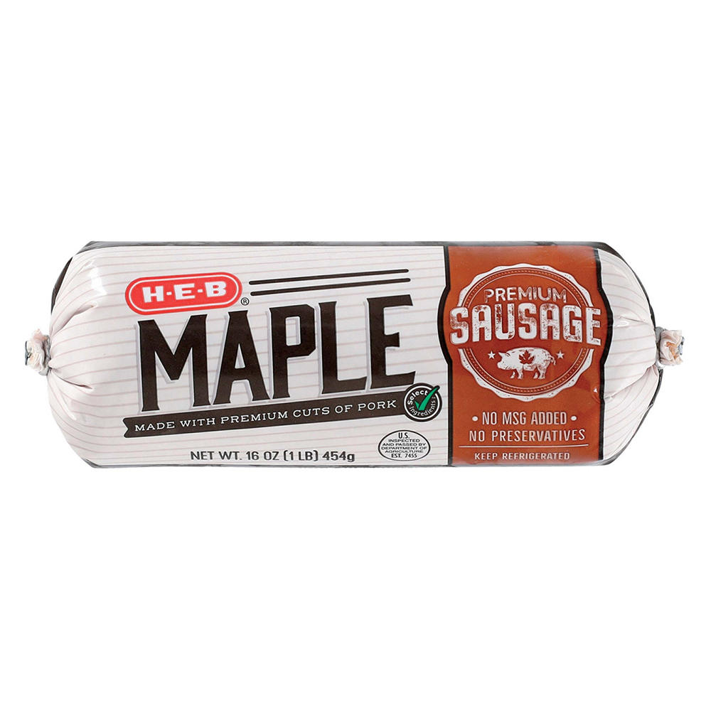 H-E-B Premium Pork Breakfast Sausage - Maple, 16 oz