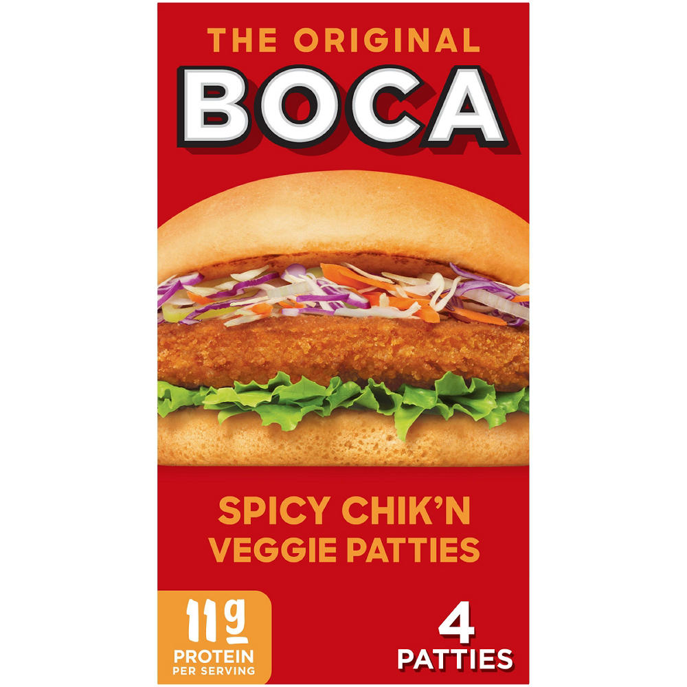 Boca Spicy Vegan Chik'n Veggie Patties, 4 ct