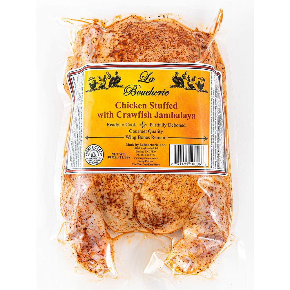La Boucherie Whole Chicken Stuffed with Crawfish, 3 lb