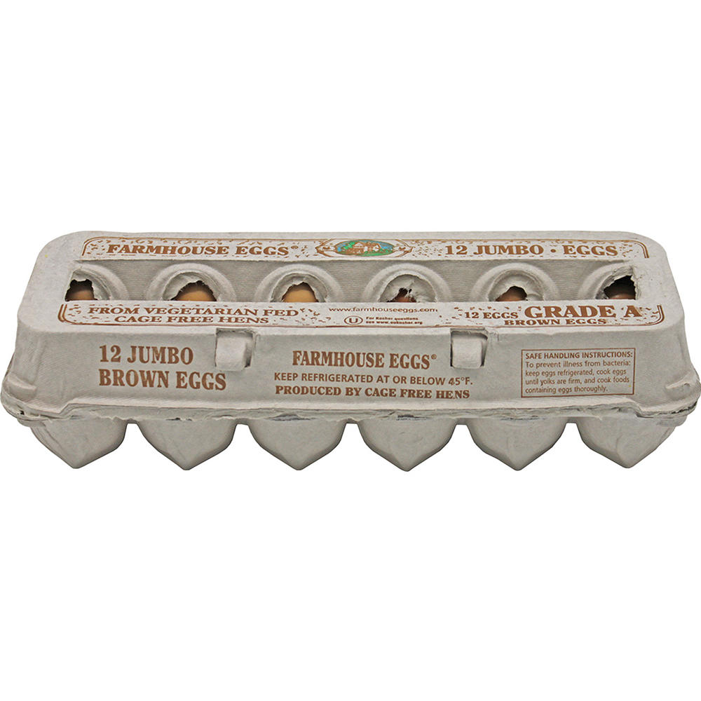 Farmhouse Grade A Cage Free Jumbo Brown Eggs, 12 ct
