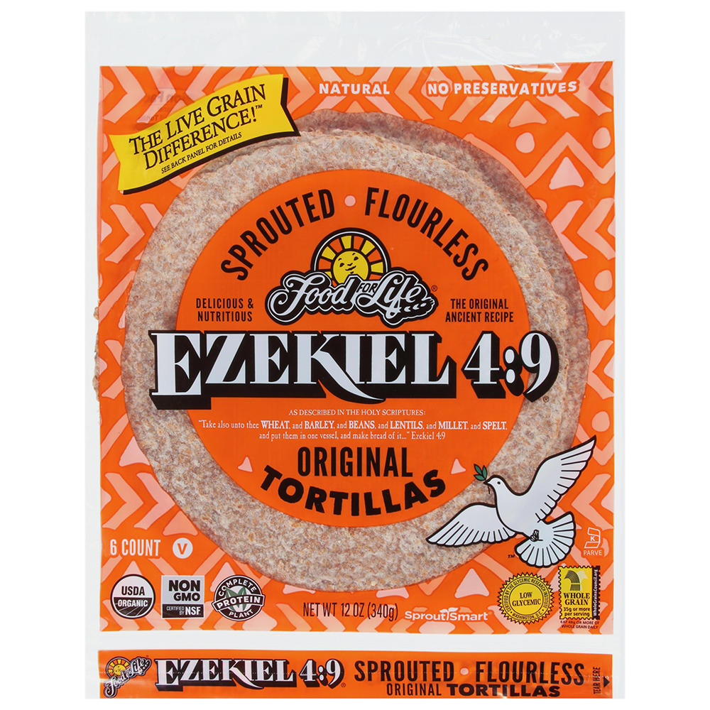Food For Life Ezekiel 4:9 New Mexico Style Sprouted Grain Tortillas, 12 oz