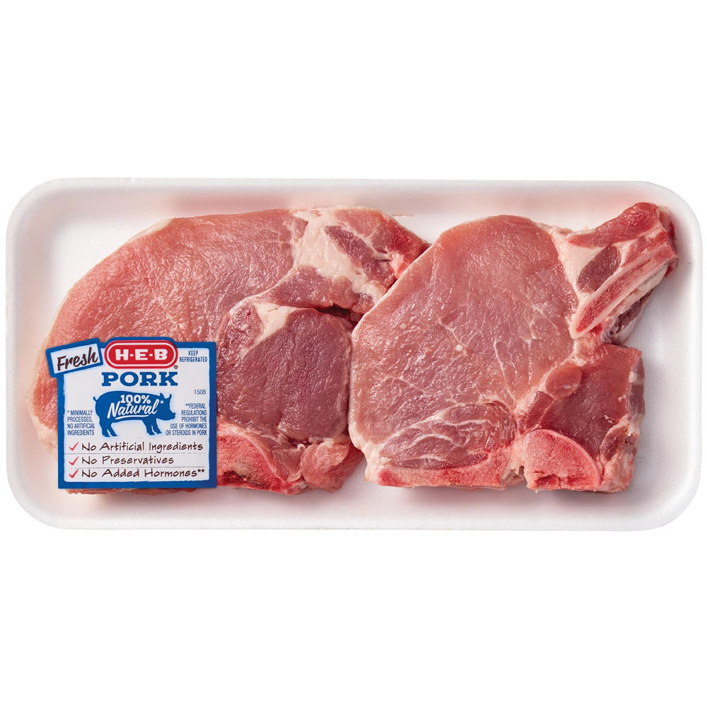 H-E-B Bone-in Center Loin Pork Chops, Thick Cut, Avg. 1.34 lbs