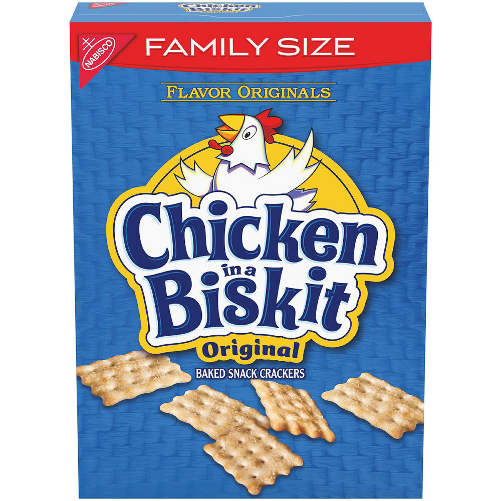Chicken In A Biskit Original Baked Snack Crackers Family Size, 12 oz