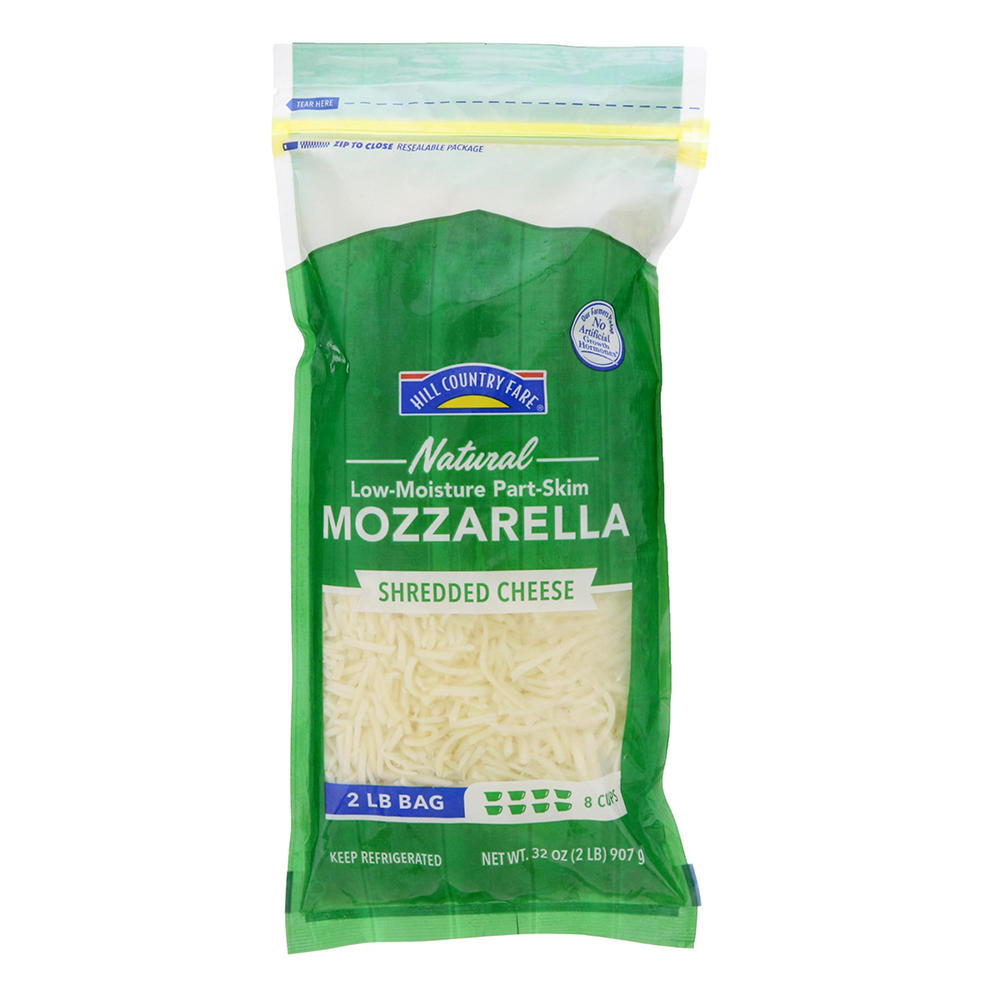 Hill Country Fare Low Moisture Part-Skim Mozzarella Shredded Cheese, 32 oz