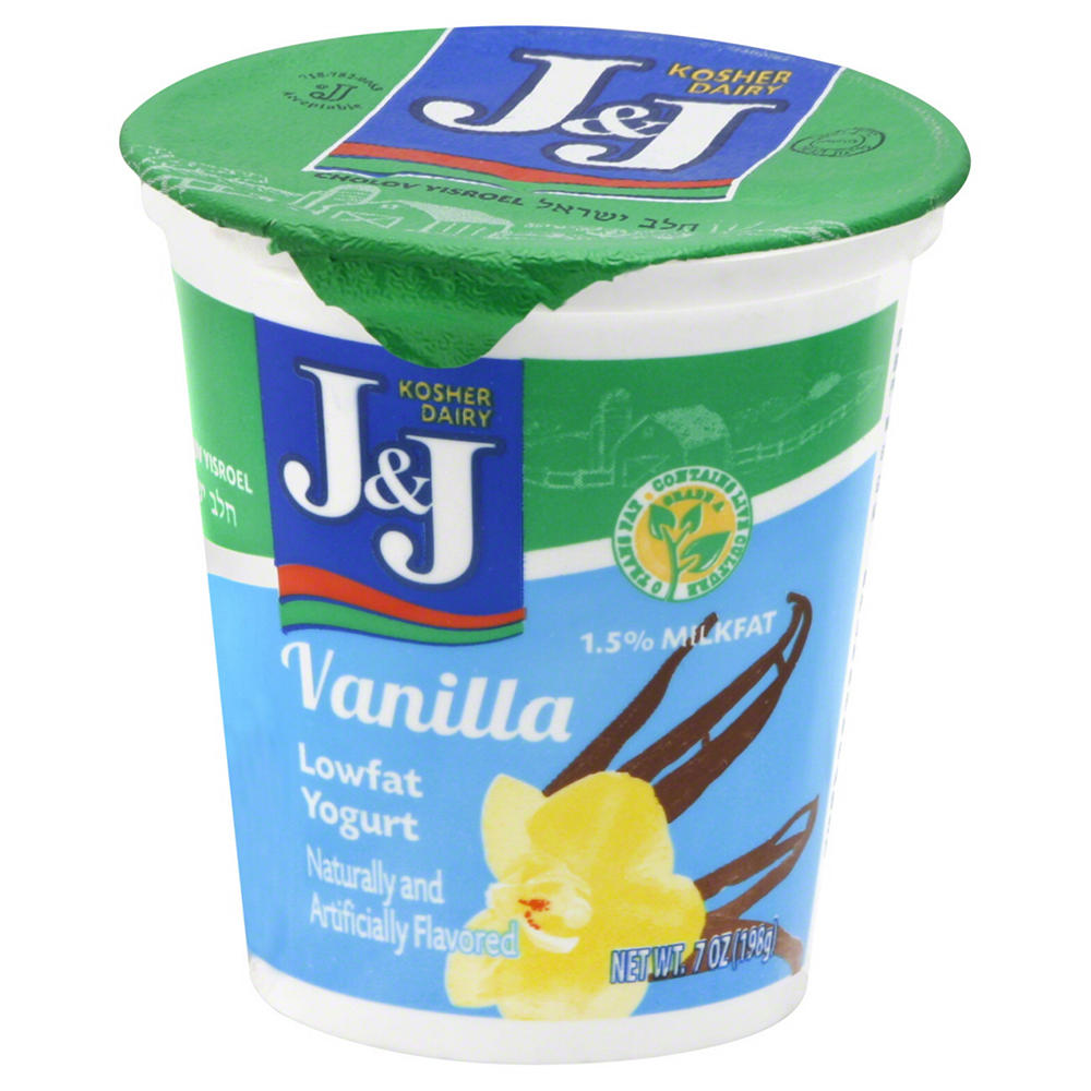 J & J Low Fat Vanilla Yogurt, 8 oz