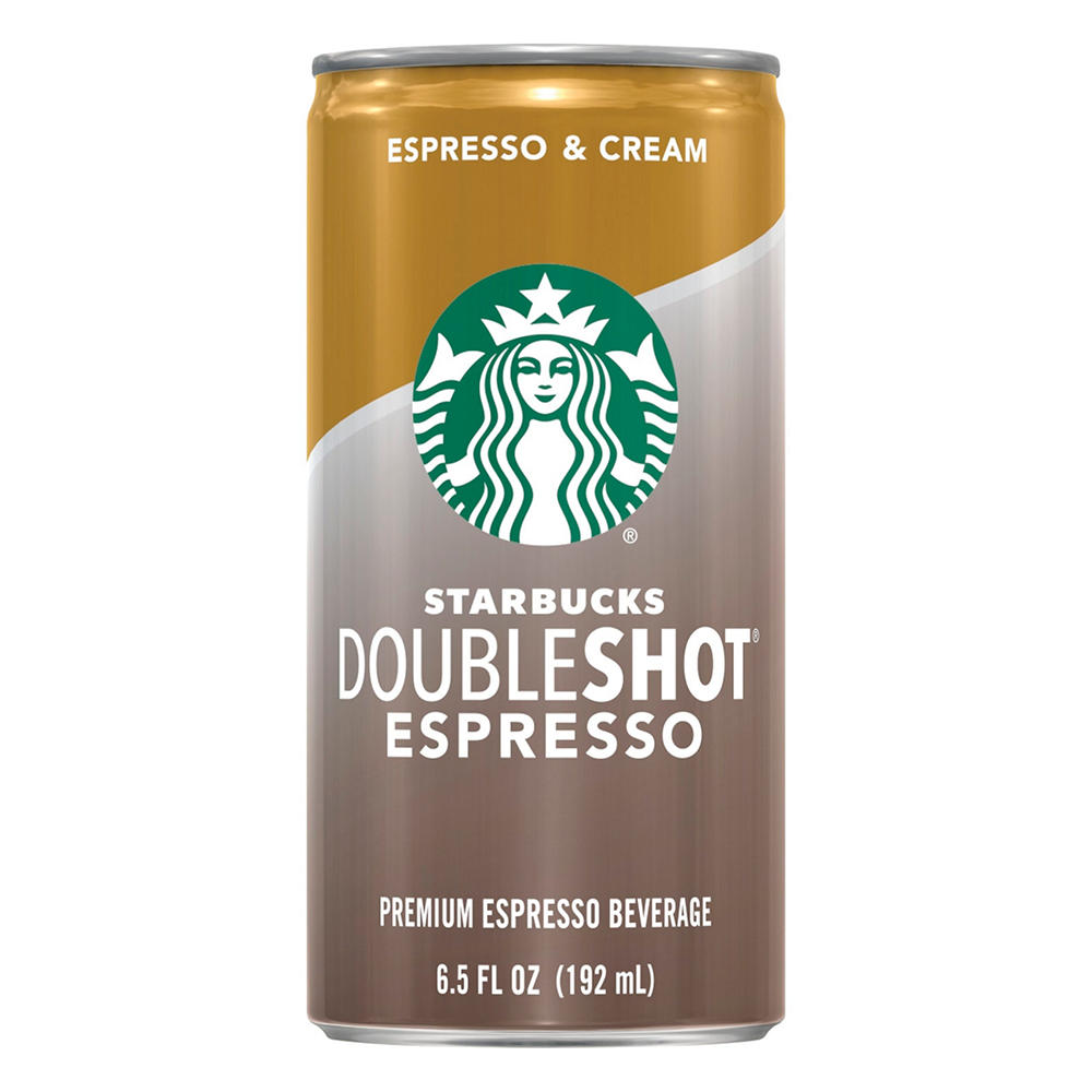 Starbucks Double Shot Espresso + Cream Premium Coffee Drink, 6.5 oz