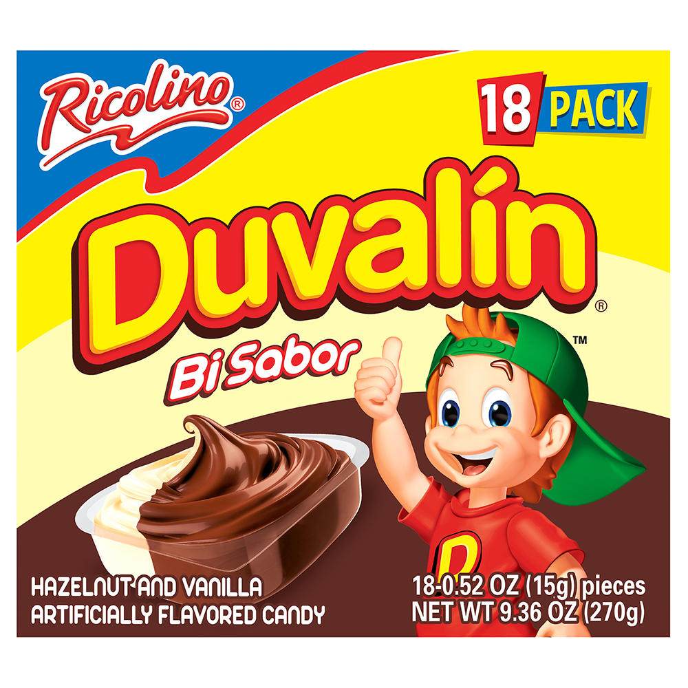Ricolino Duvalin Bi Sabor Hazelnut & Vanilla Spread, 18 pk