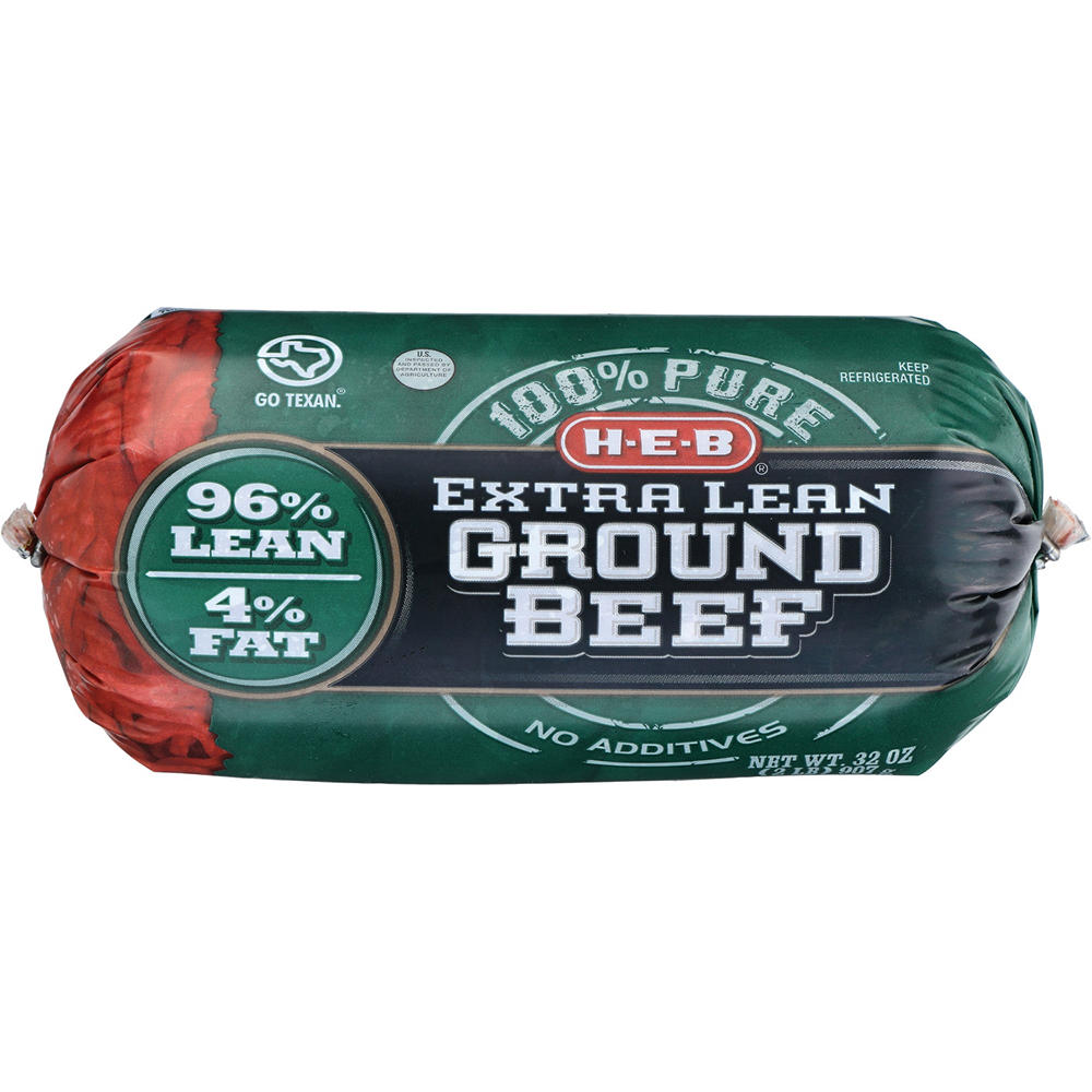 H-E-B 100% Pure Extra Lean Ground Beef, 96% Lean, 2 lb