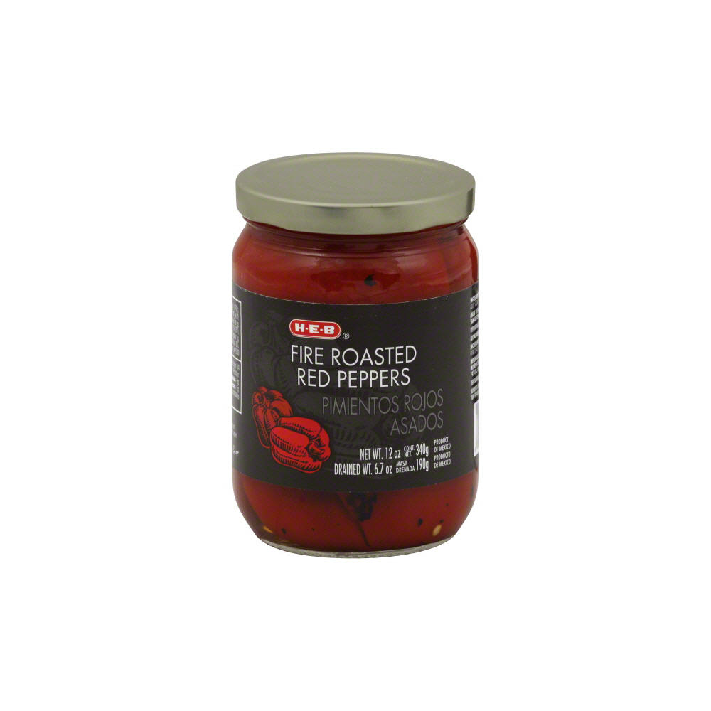 H-E-B Fire Roasted Red Peppers, 12 oz