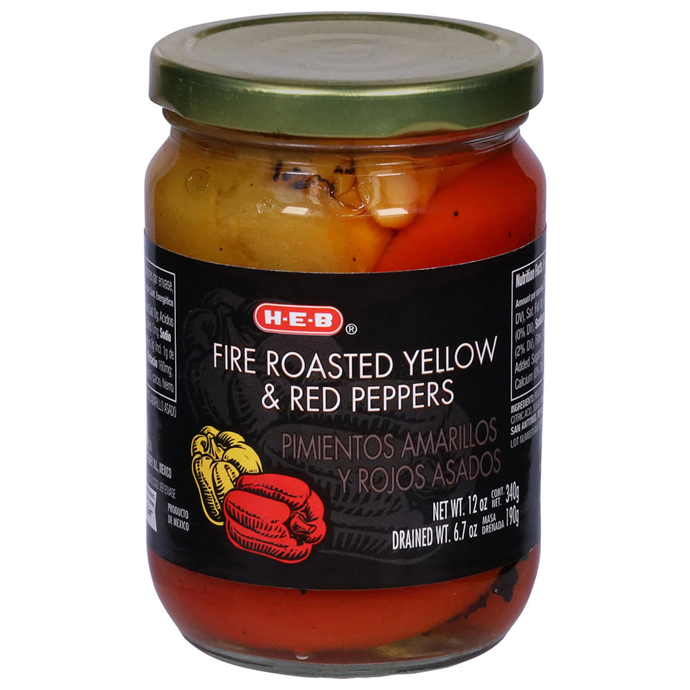 H-E-B Fire Roasted Yellow & Red Peppers, 12 oz