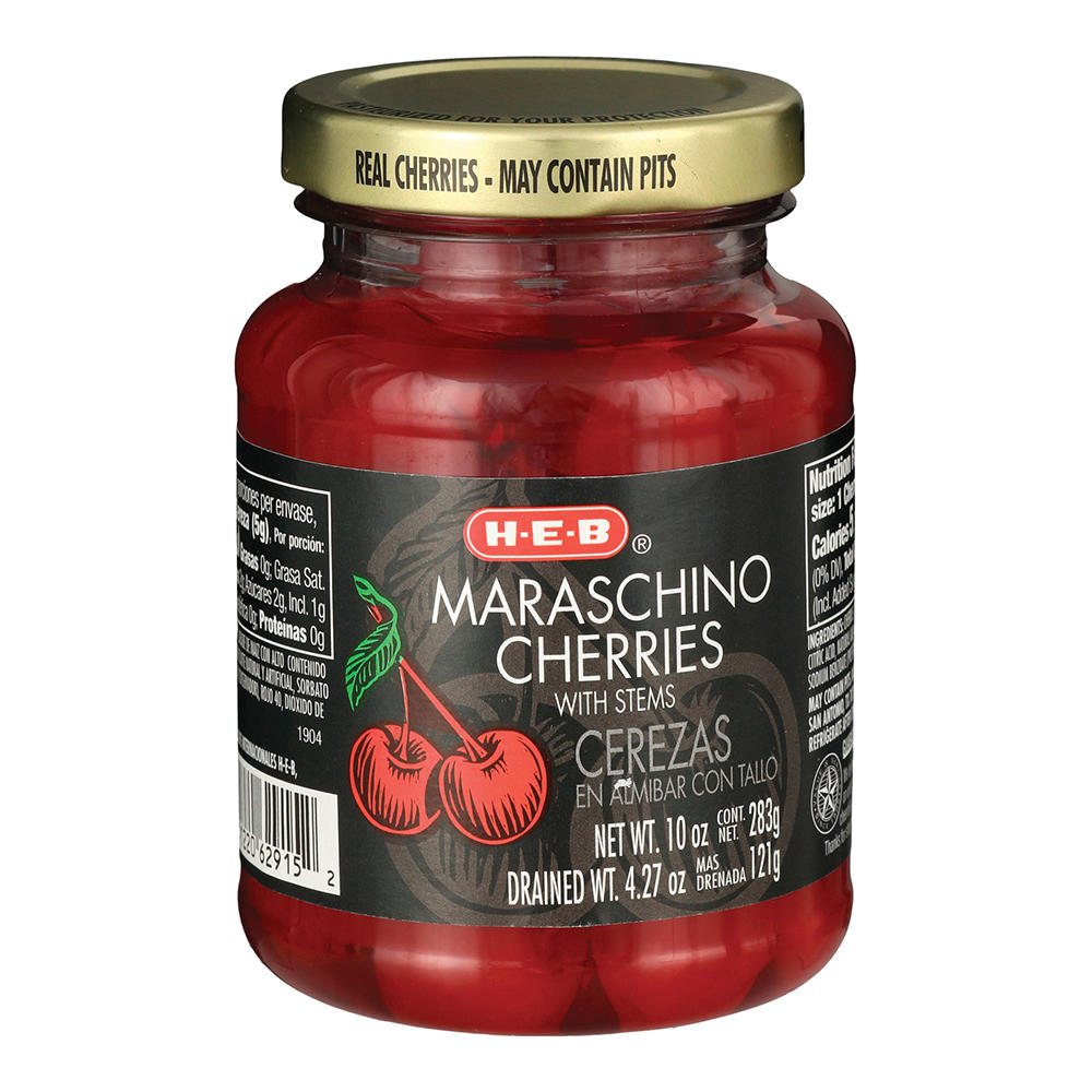 H-E-B Stemmed Maraschino Cherries, 10 oz