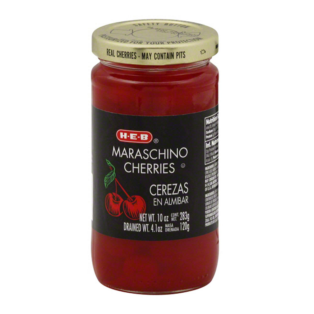 H-E-B Stemless Maraschino Cherries, 10 oz