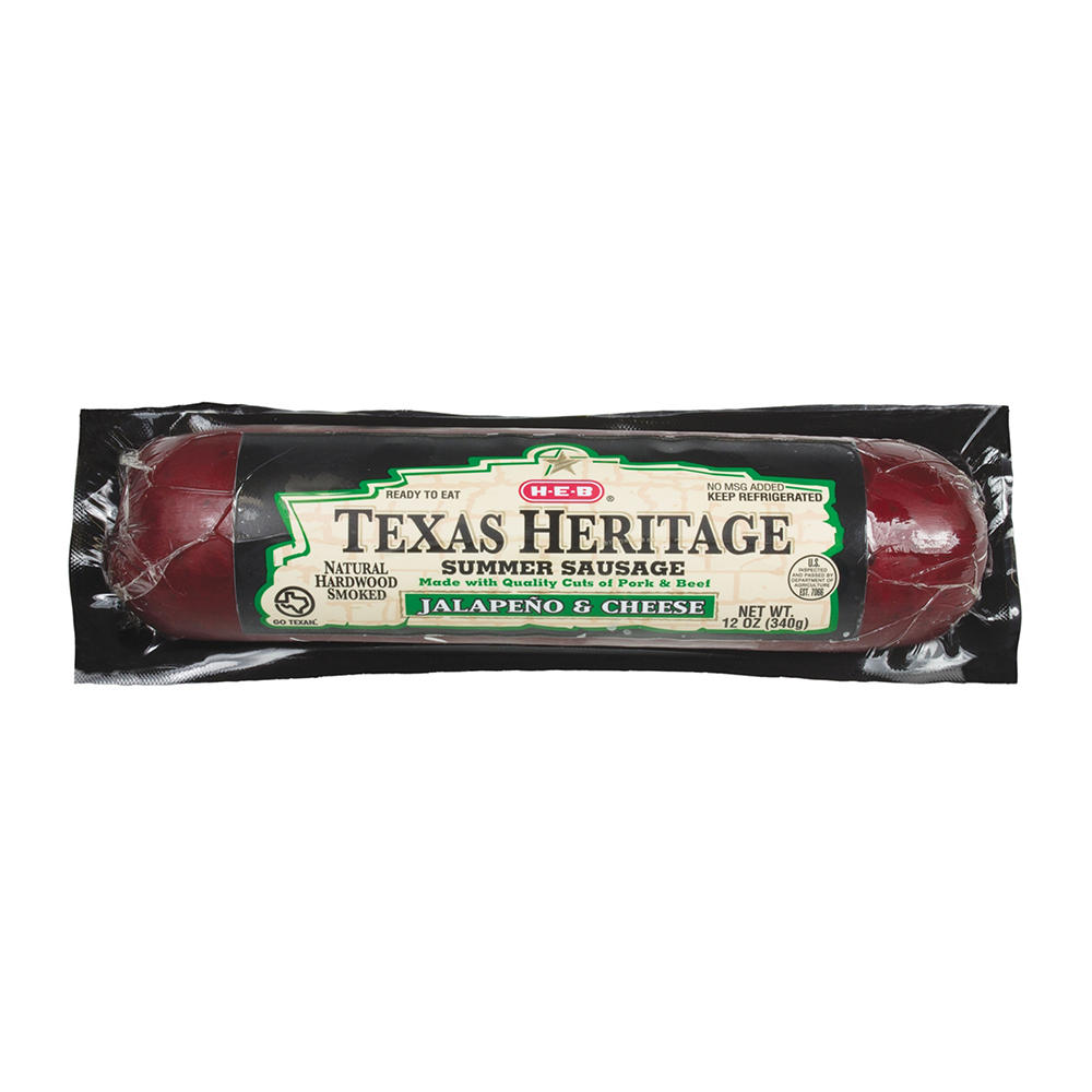 H-E-B Texas Heritage Jalapeno and Cheese Summer Sausage, 12 oz