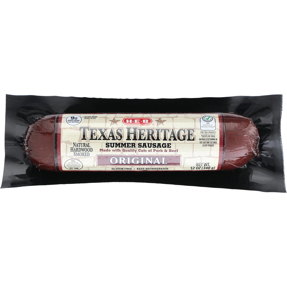 H-E-B Texas Heritage Original Summer Sausage, 12 oz