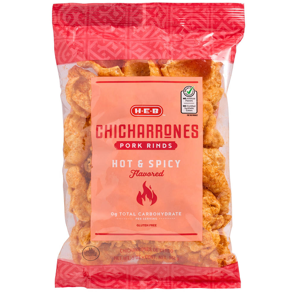 H-E-B Chicharrones Pork Rinds - Hot & Spicy, 5 oz
