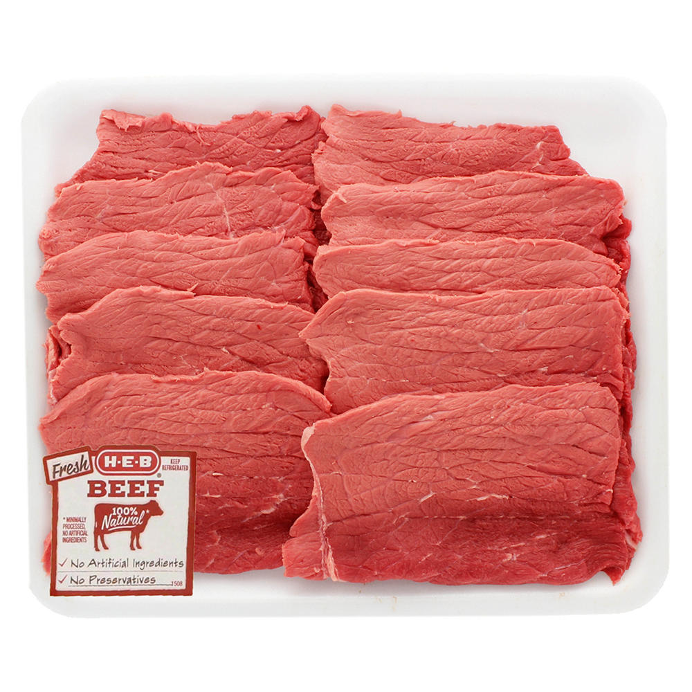 H-E-B Beef Bottom Round Steak Milanesa - Value Pack - USDA Select, Avg. 1.35 lbs