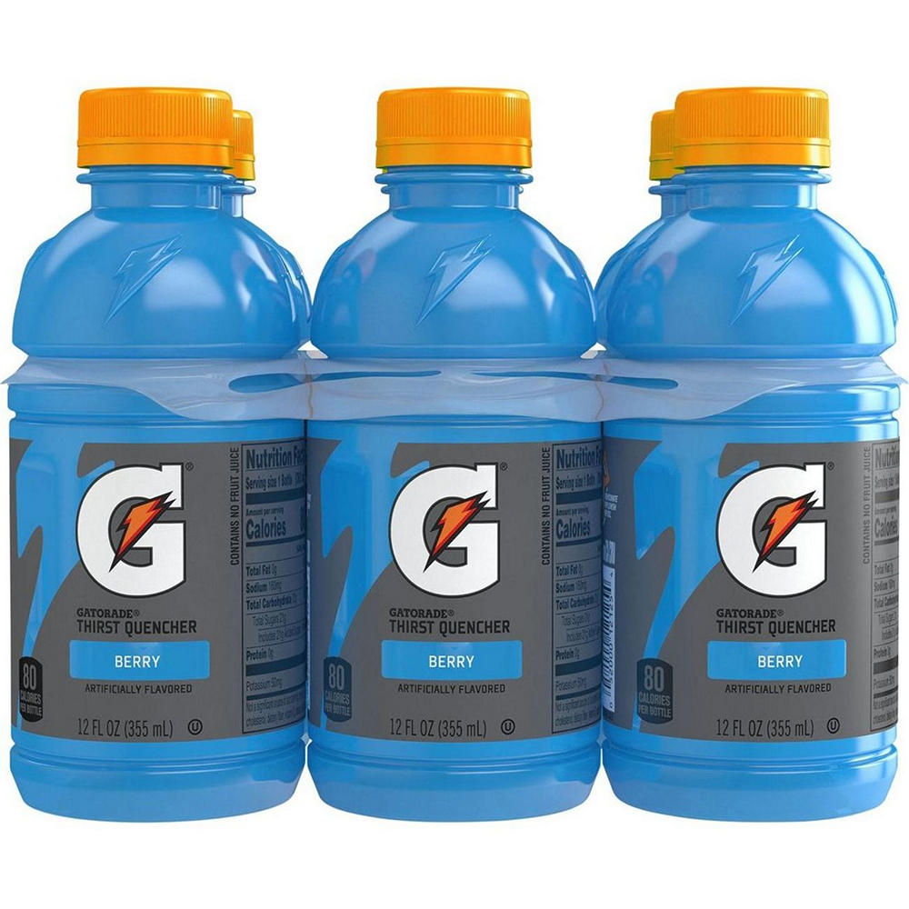 Gatorade Berry Thirst Quencher Electrolyte Sports Drink 6 pk Bottles, 12 oz