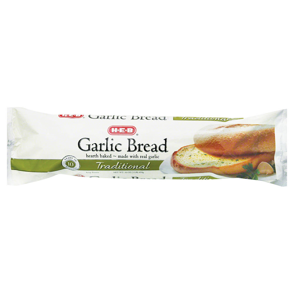 H-E-B Frozen Garlic Bread - Traditional, 16 oz
