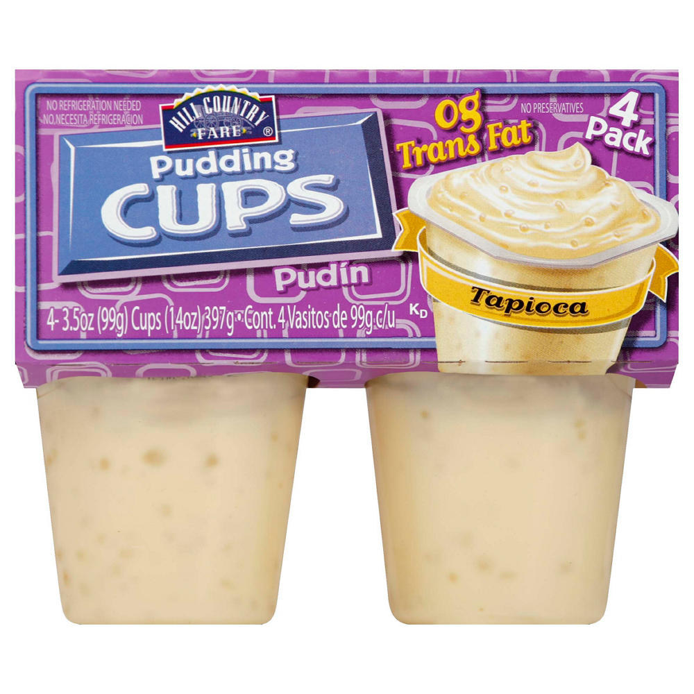 Hill Country Fare Tapioca Pudding Cups, 4 ct