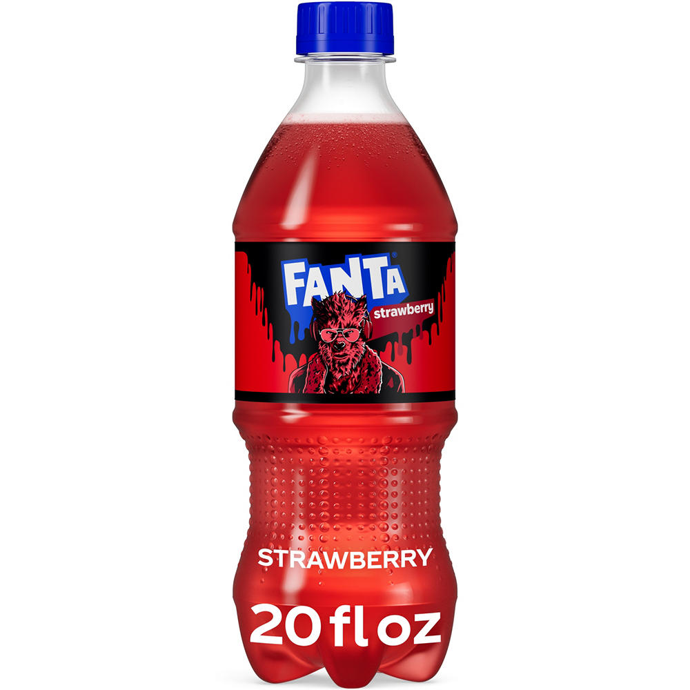 Fanta Strawberry Soda Soft Drink, 20 oz