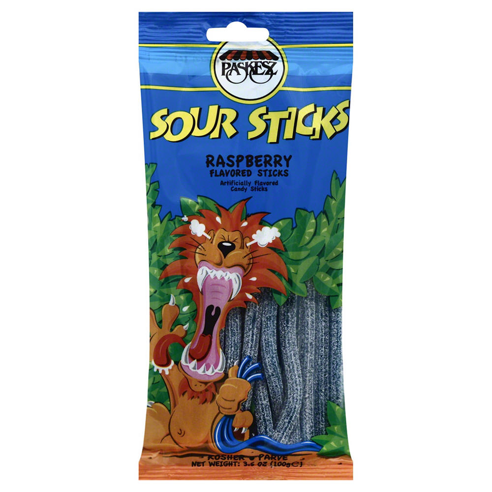 Paskesz Kosher Raspberry Flavored Sour Sticks, 3.5 oz