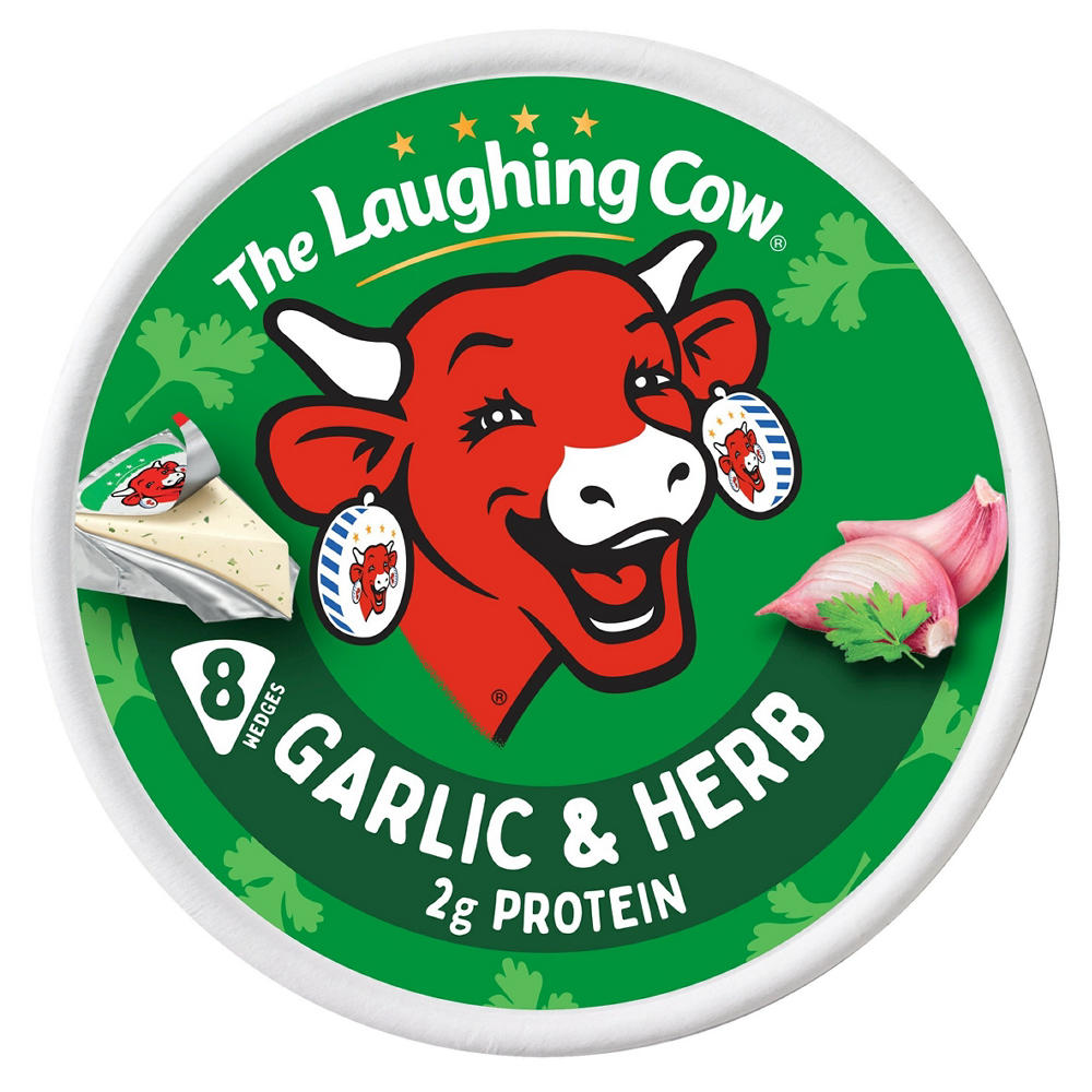 The Laughing Cow Spreadable Cheese Wedges - Creamy Garlic & Herb, 8ct, 5.4 oz
