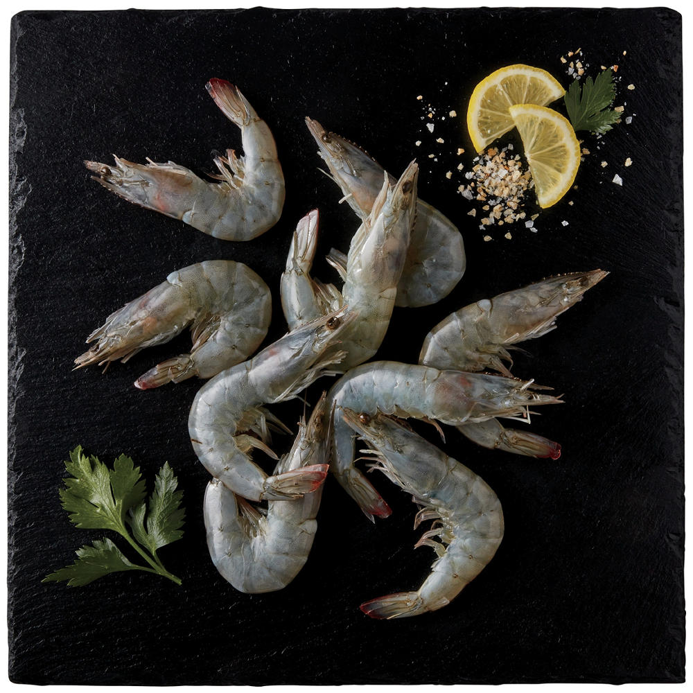 H-E-B Fish Market Shell-On Head-On Super Colossal White Raw Shrimp, 9 - 12 ct/lb, lb
