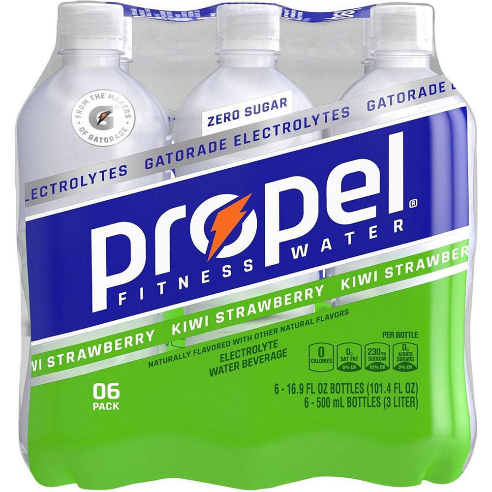Propel Zero Calorie Kiwi Strawberry Water Beverage 6 pk Bottles, 16.9 oz