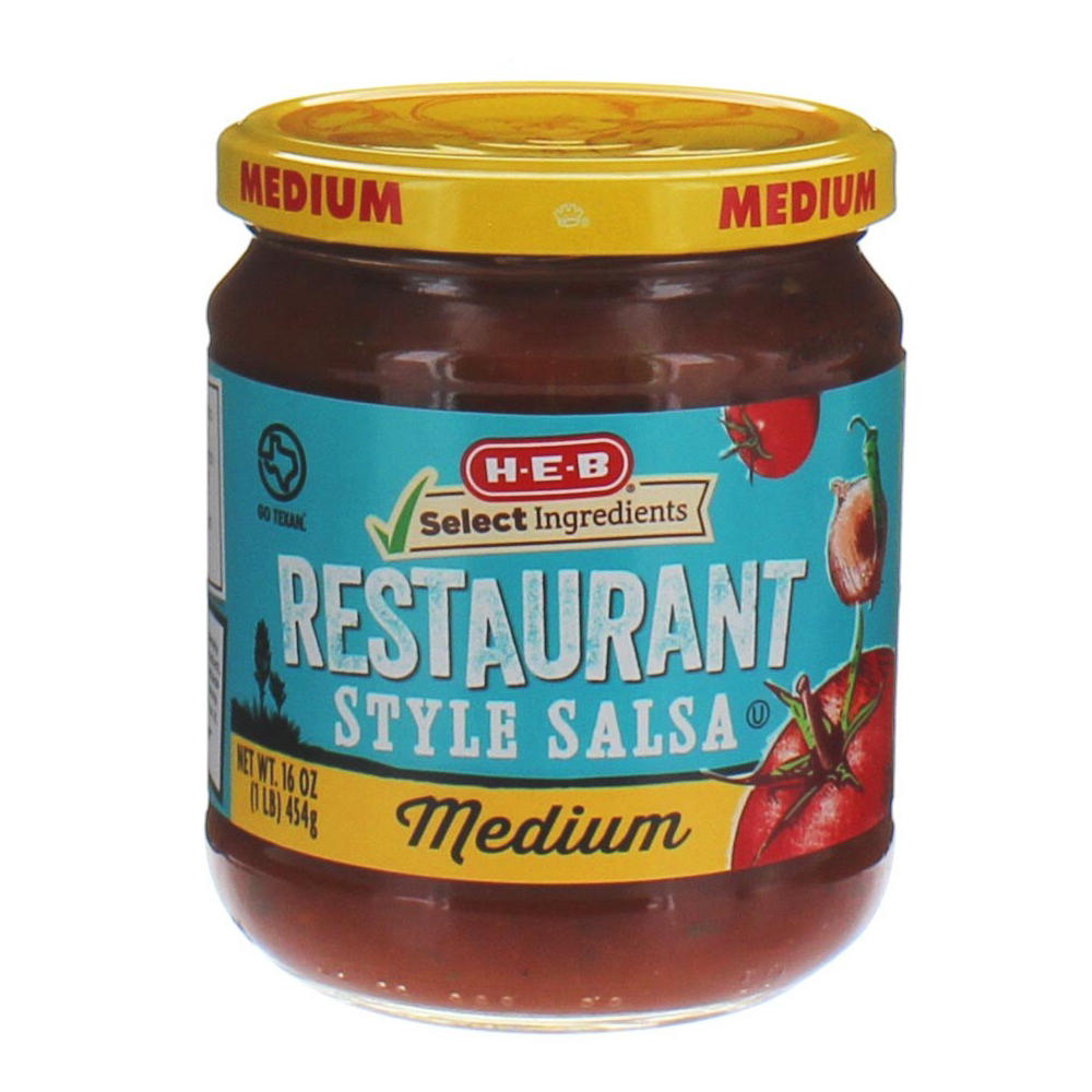 H-E-B Medium Chunky Restaurant Style Salsa, 16 oz