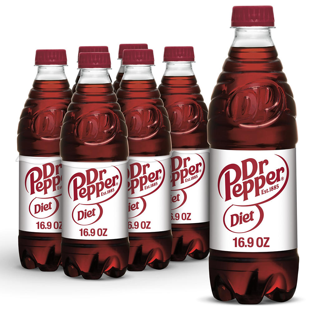 Dr Pepper Diet Soda 6 pk Bottles, 16.9 oz