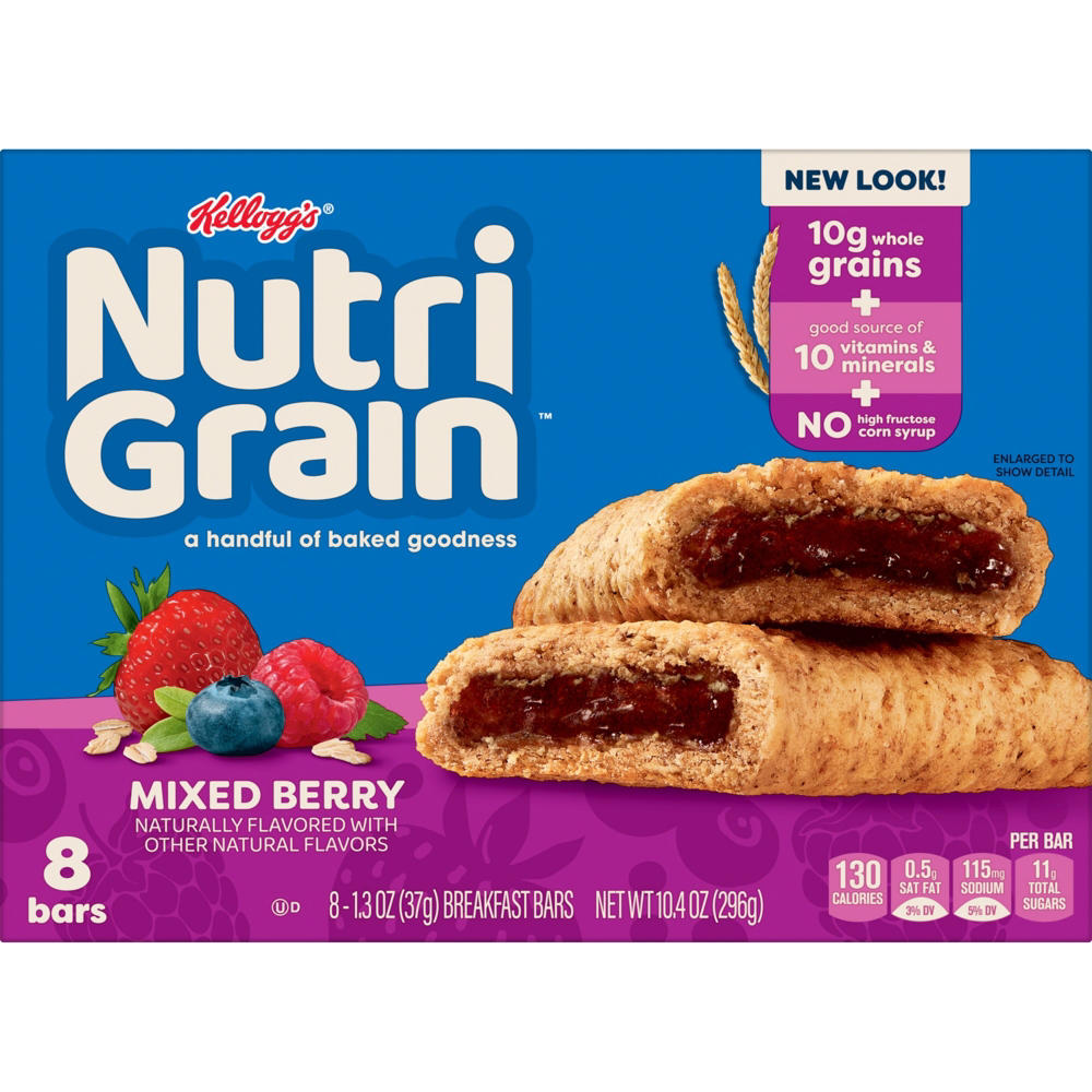 Nutri-Grain Mixed Berry Soft Baked Breakfast Bars, 10.4 oz, 8 ct