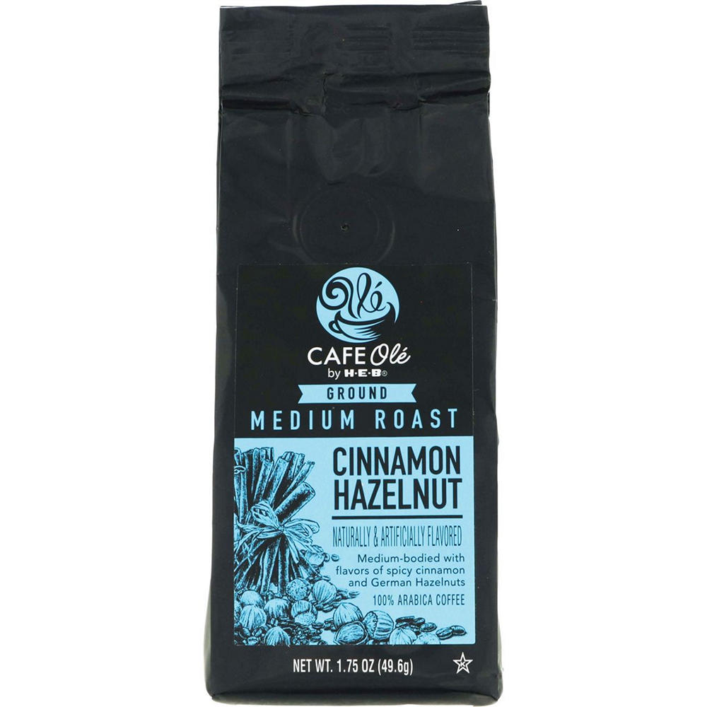 CAFE Olé by H-E-B Medium Roast Cinnamon Hazelnut Ground Coffee- Trial Size, 1.75 oz