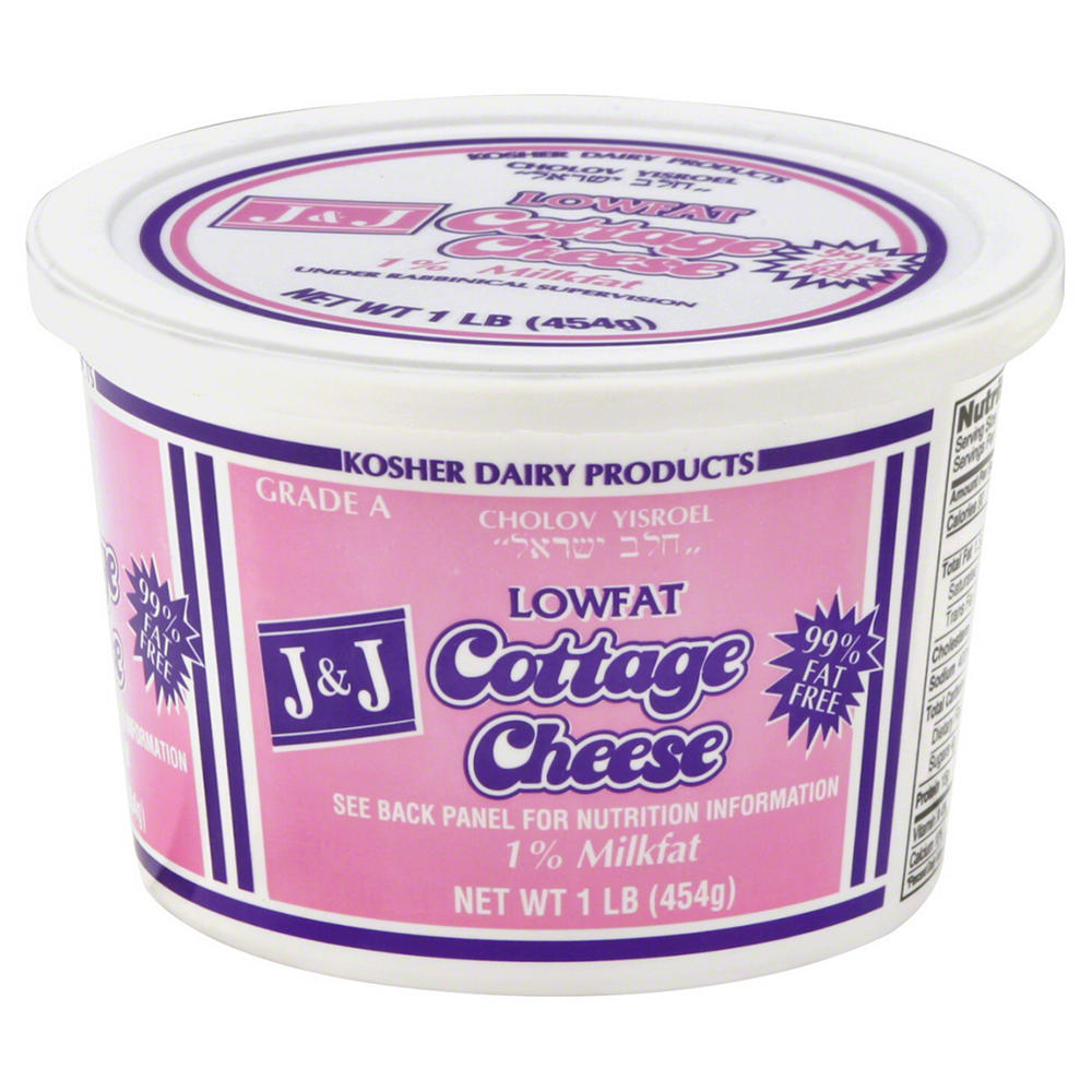 J & J Kosher Low Fat 1% Cottage Cheese, 16 oz