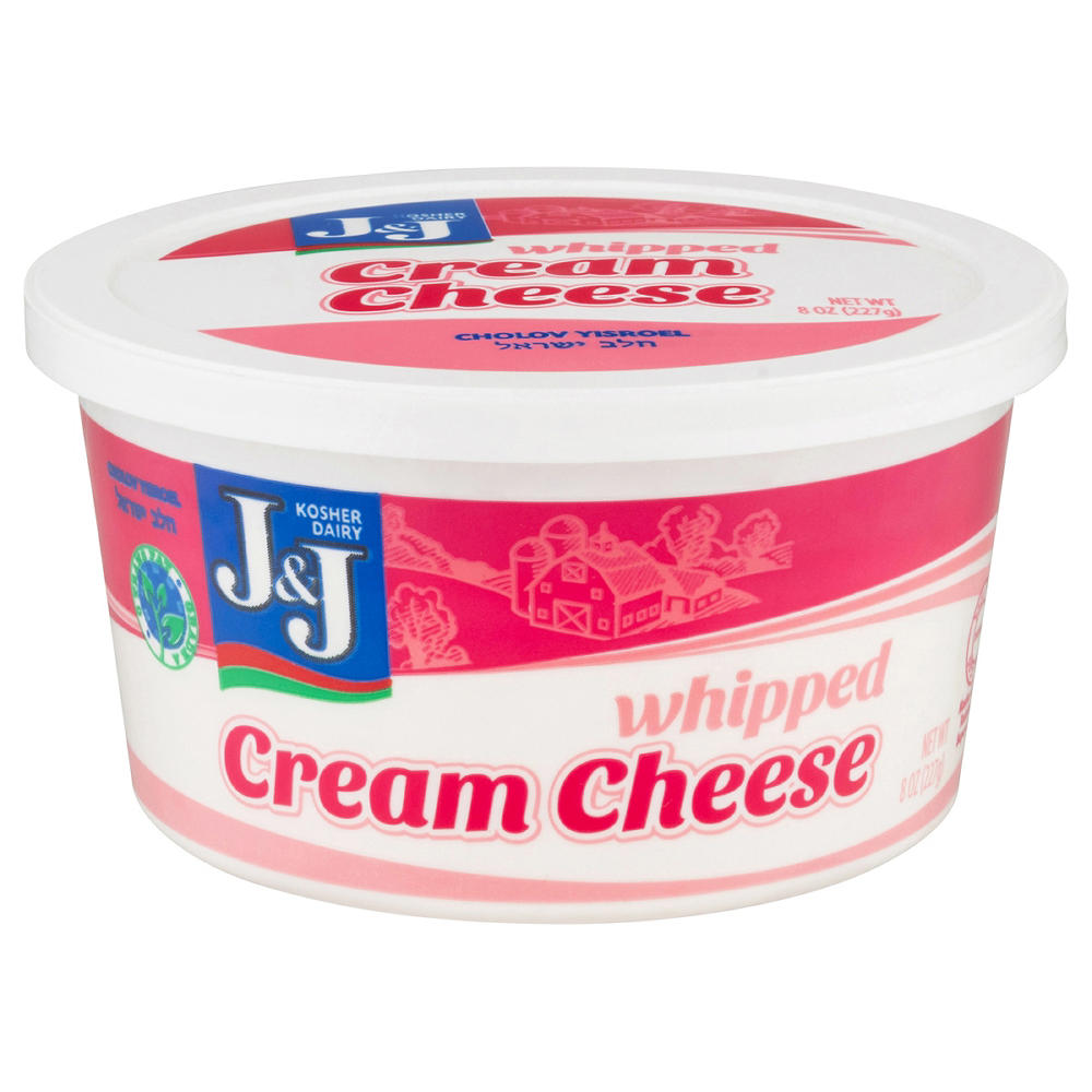 J & J Kosher Whipped Cream Cheese, 8 oz