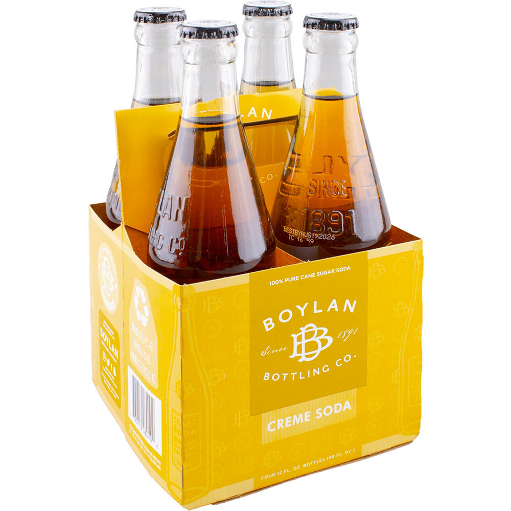Boylan Bottling Co. Creme Soda 4 pk Bottles, 12 oz