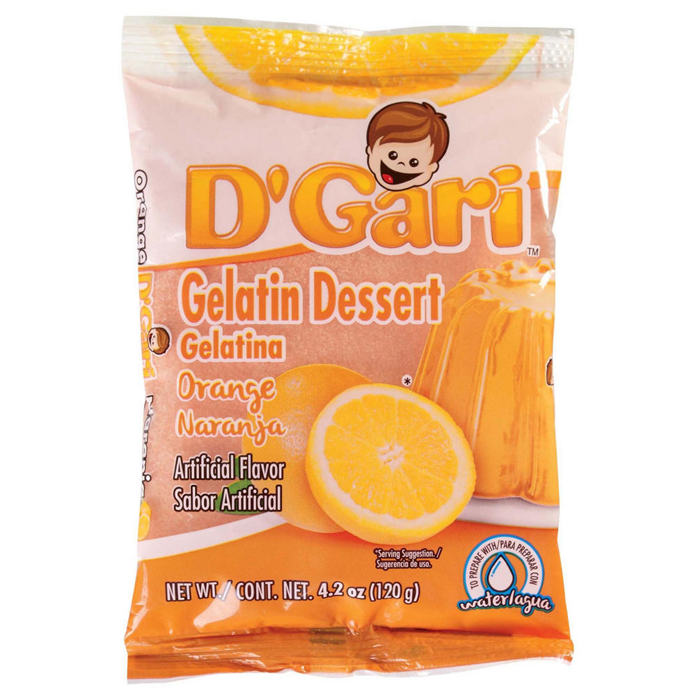 D'Gari Orange Gelatin Dessert Mix, 4.2 oz